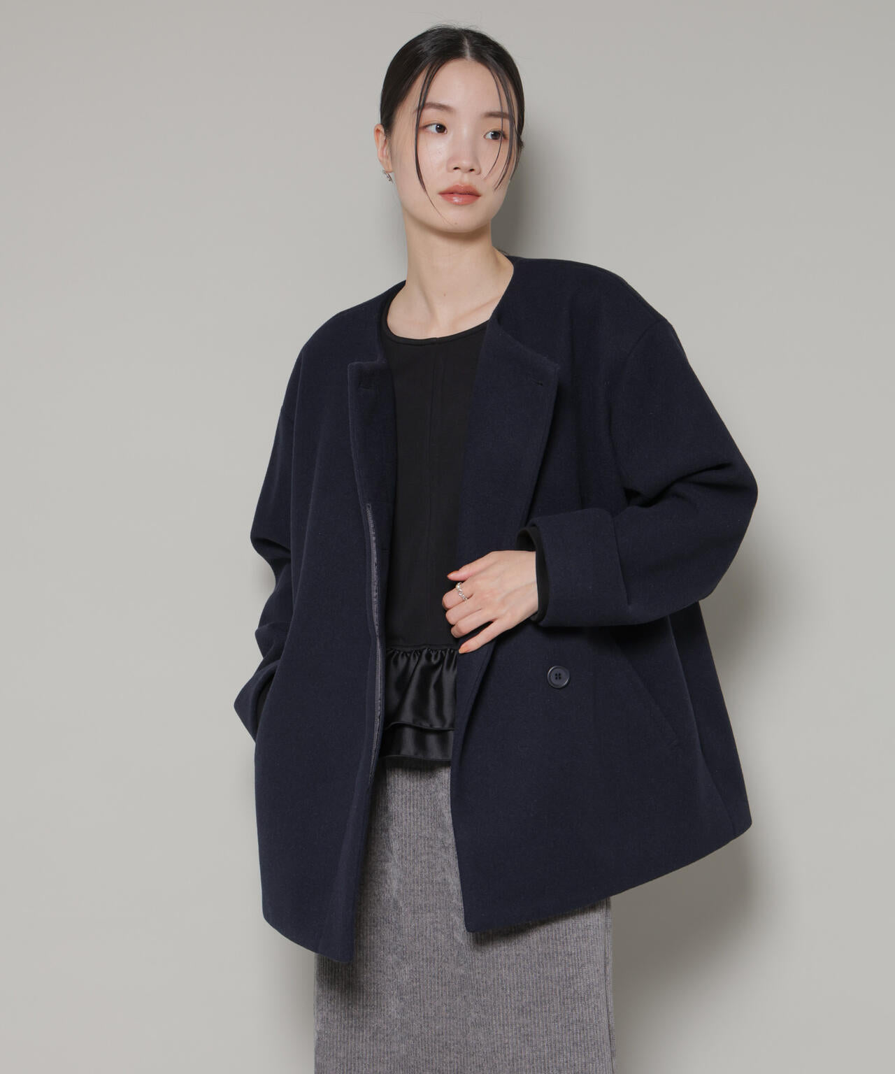 ノーカラーミドルコート | NANO universe（ナノ・ユニバース