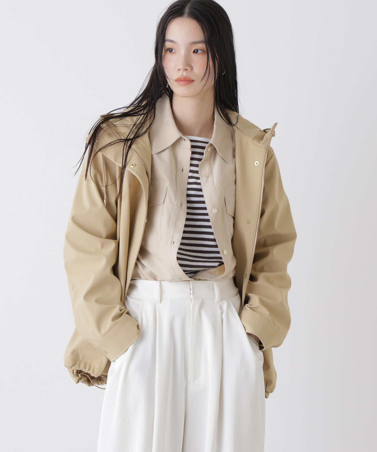 撥水＆花粉ガード フードブルゾン | NANO universe（ナノ・ユニバース