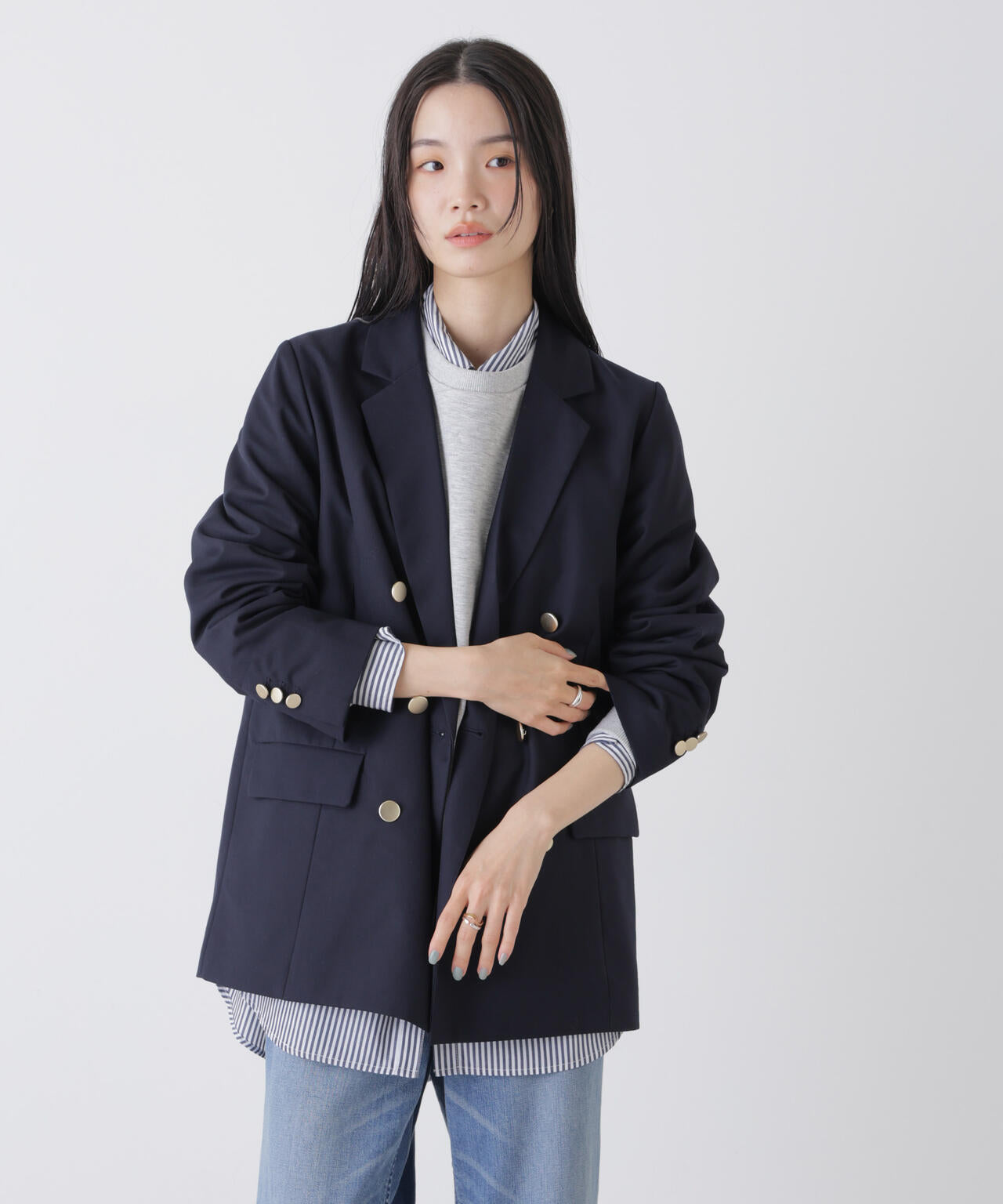 ナノユニバース　ジャケット セール】「N JACKET PREMIUM」RENU(R)ウール混洗えるサキソニー