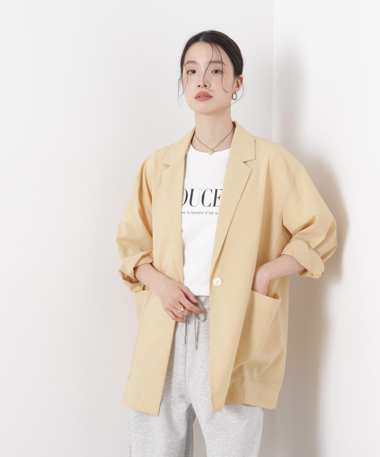ナノユニバース別注 リングジャケット シングルセットアップ44 ベージュ 春秋冬 ナノユニバース別注 リングジャケット シングルセットアップ44