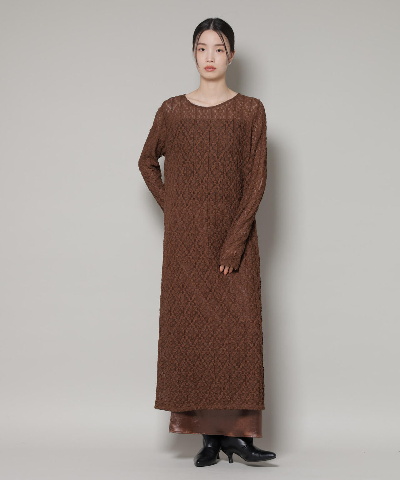 カットレースマキシワンピース