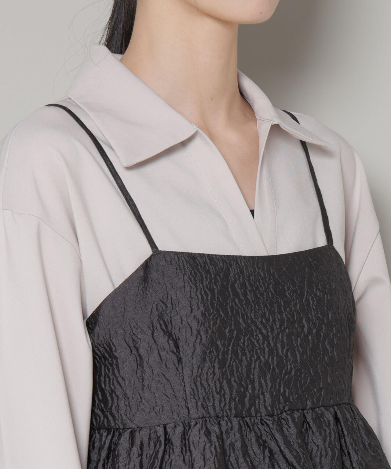 キャミビスチェ×スキッパーワンピース アンサンブルセット