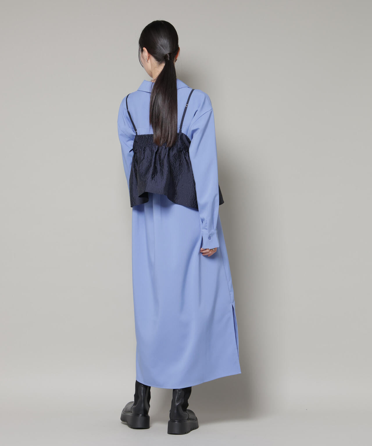 キャミビスチェ×スキッパーワンピース アンサンブルセット