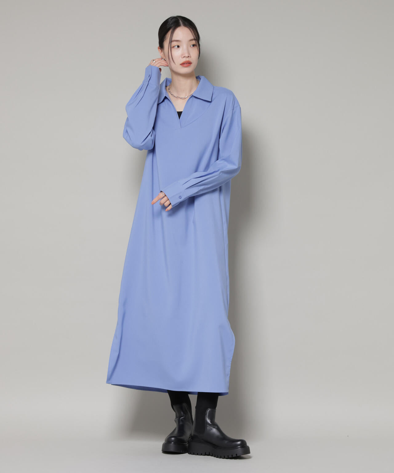 キャミビスチェ×スキッパーワンピース アンサンブルセット