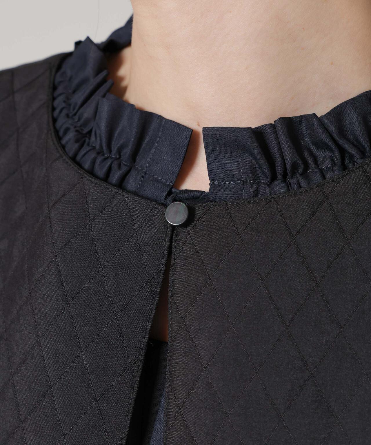 キルティングベスト×ギャザーワンピース アンサンブルセット