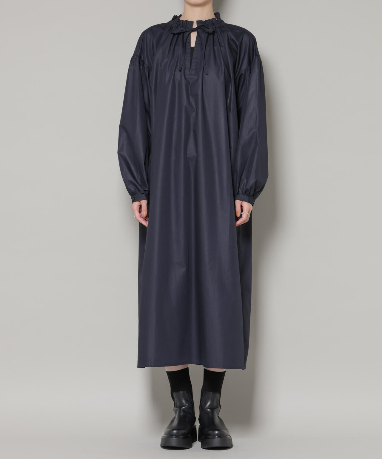 キルティングベスト×ギャザーワンピース アンサンブルセット