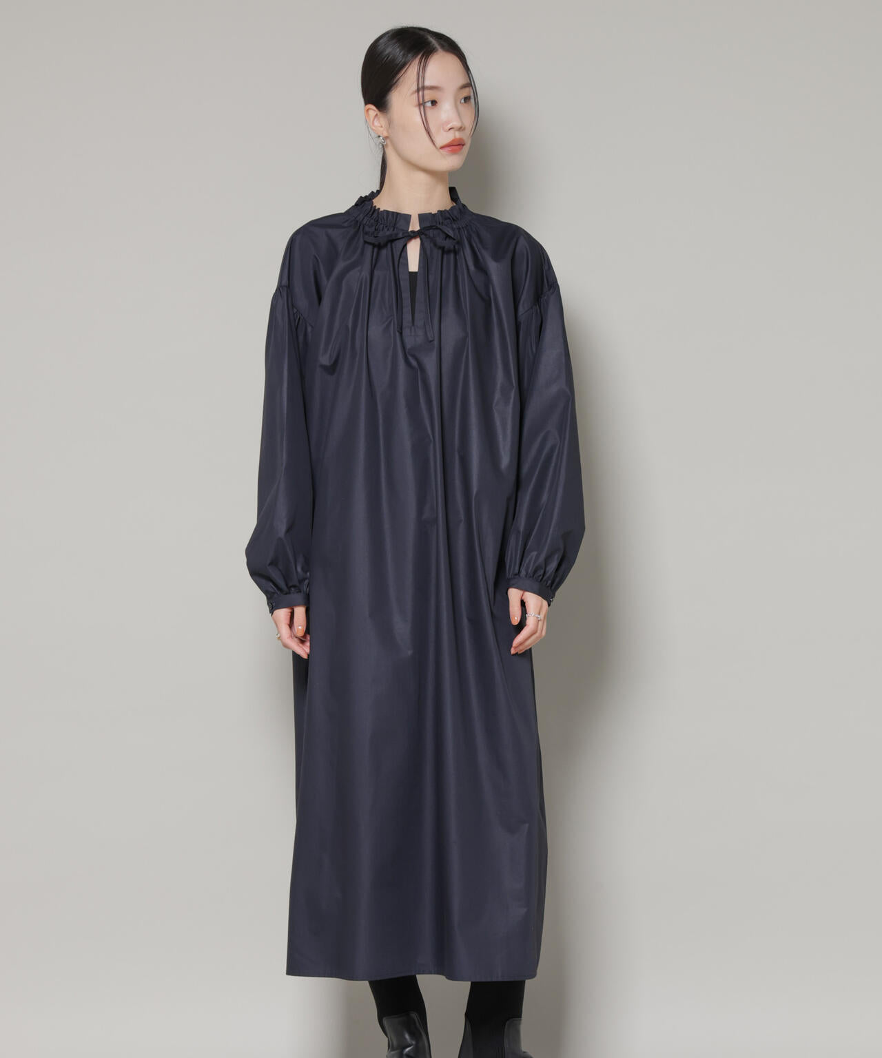 キルティングベスト×ギャザーワンピース アンサンブルセット