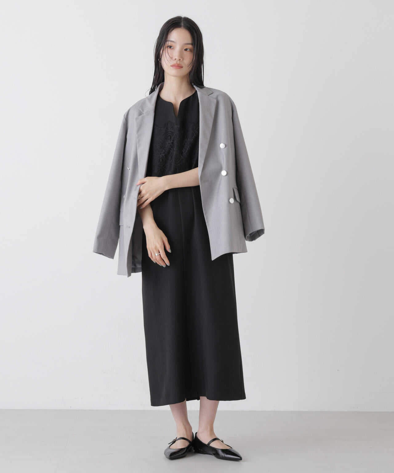 レース切り替えノースリーブワンピース | NANO universe（ナノ