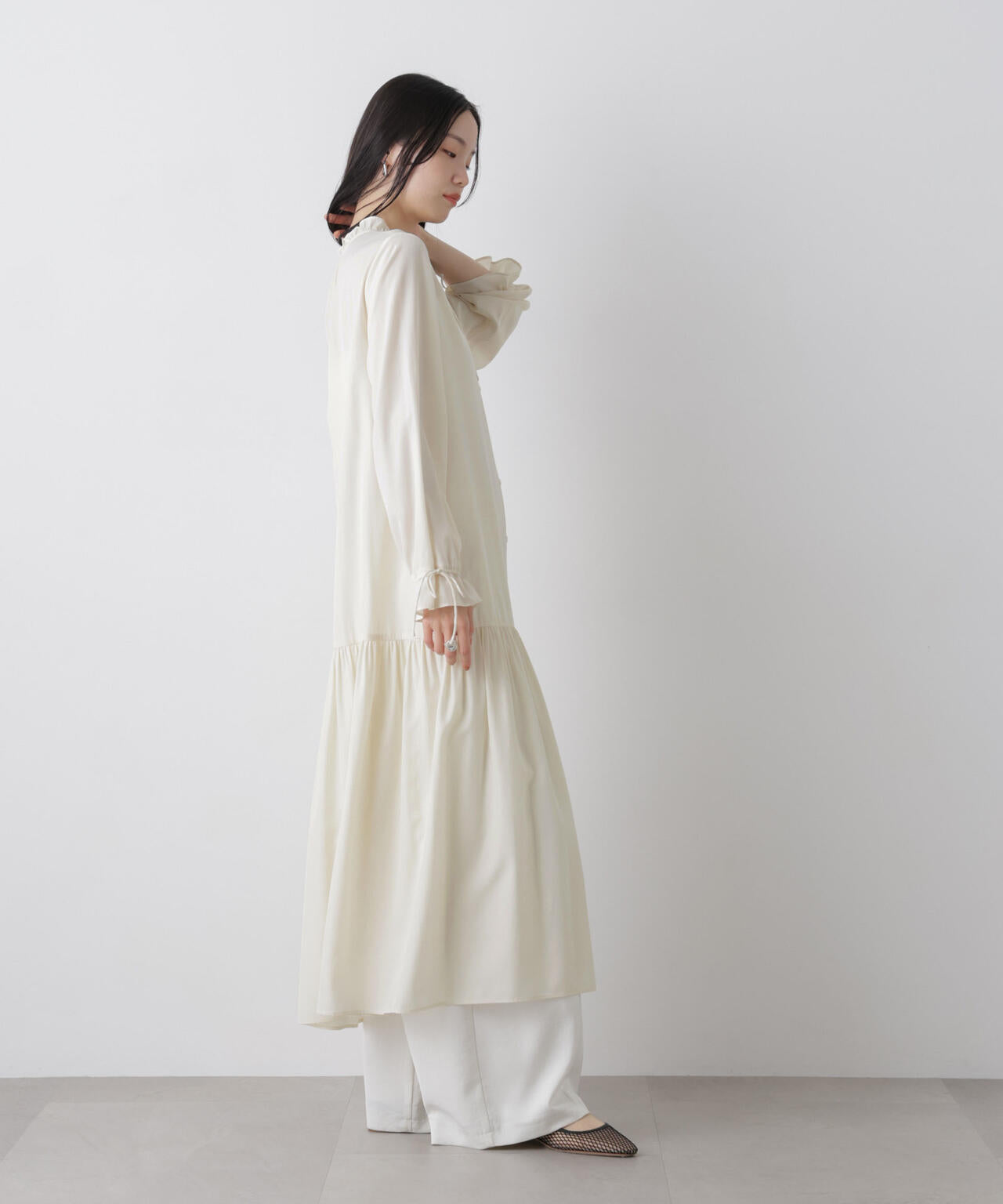 切り替えギャザーワンピース