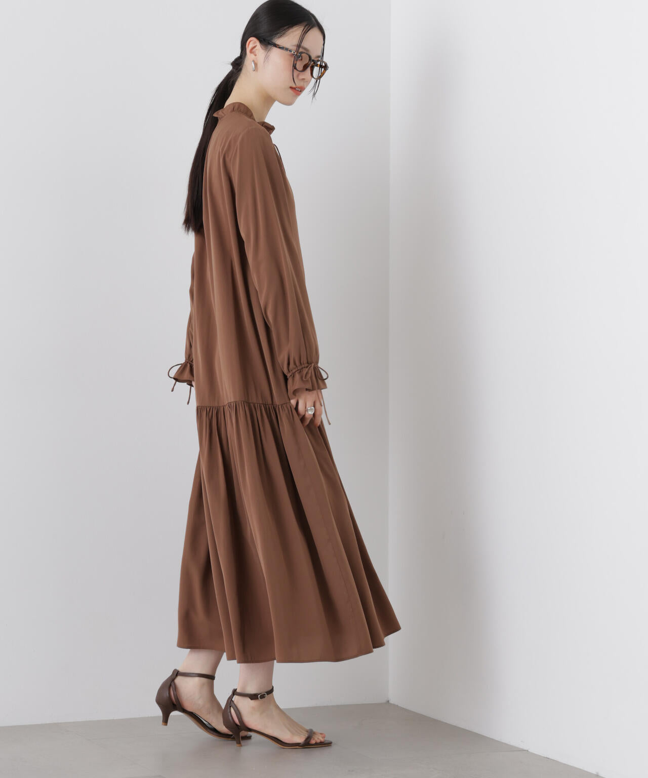 切り替えギャザーワンピース