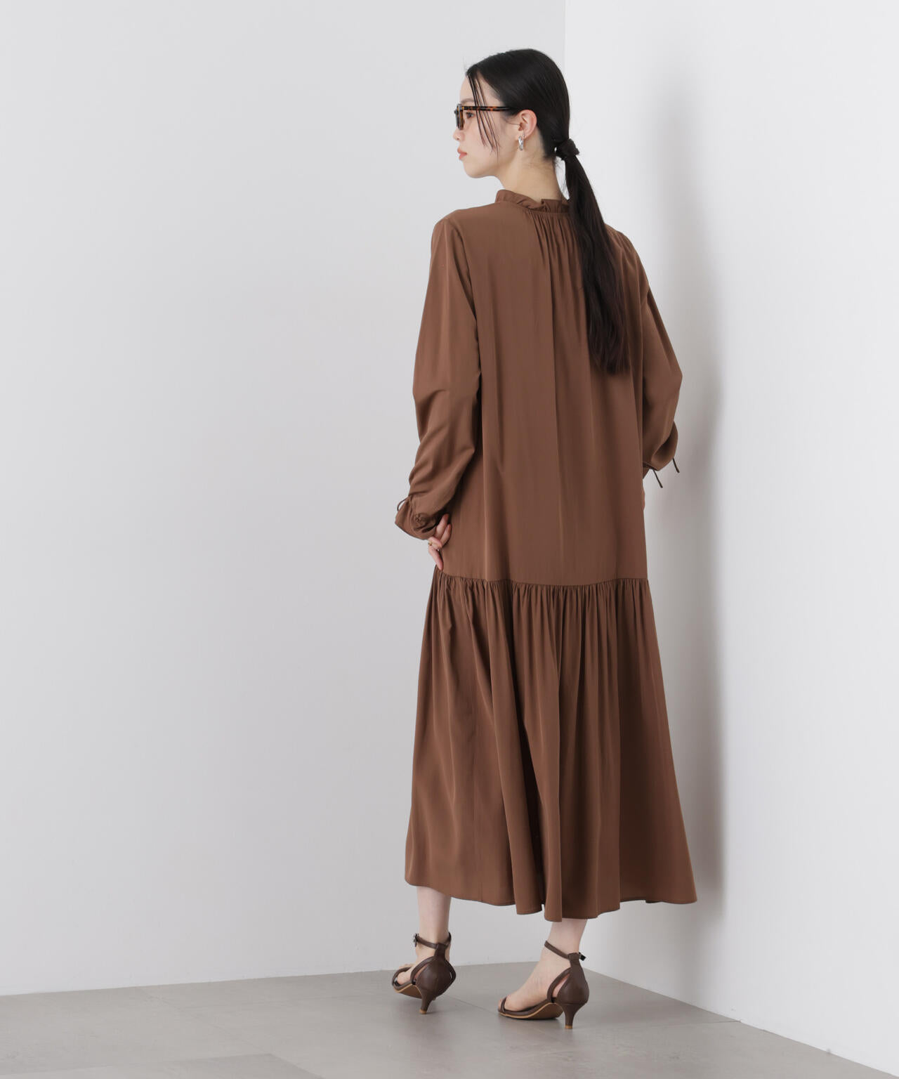 切り替えギャザーワンピース