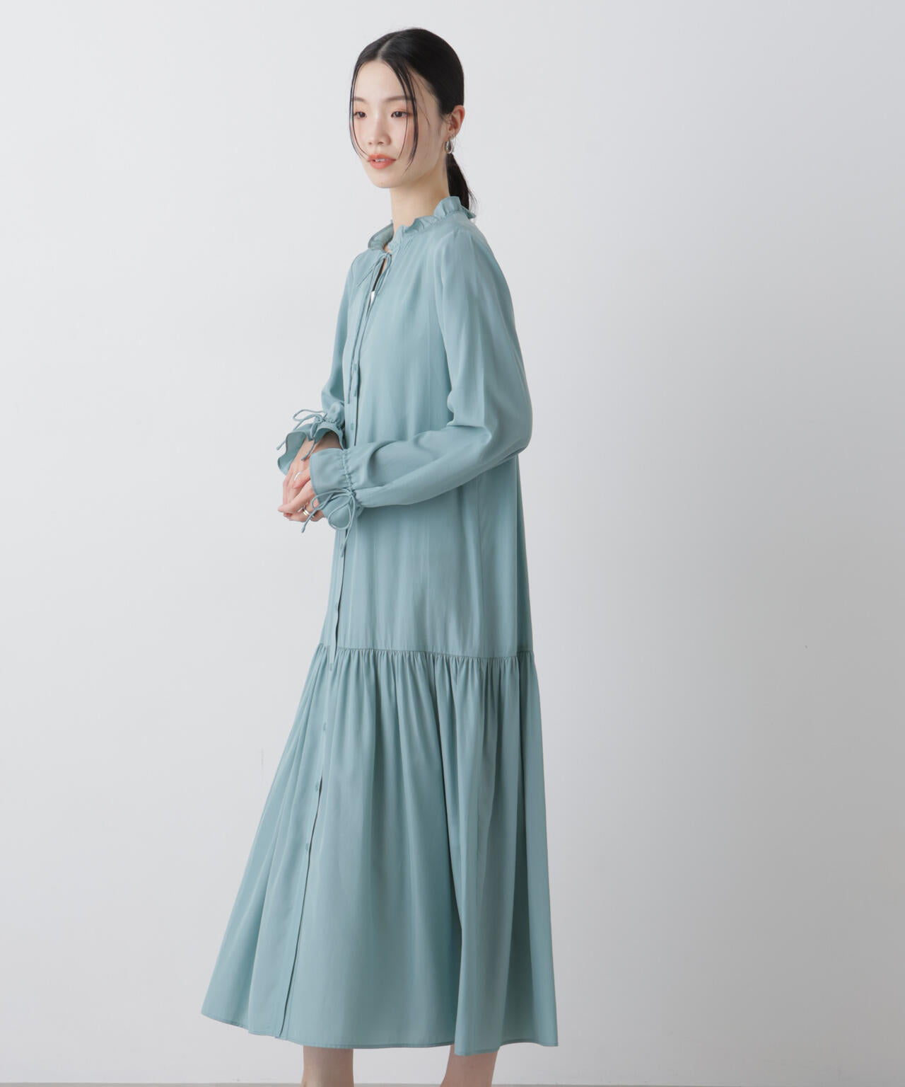 切り替えギャザーワンピース