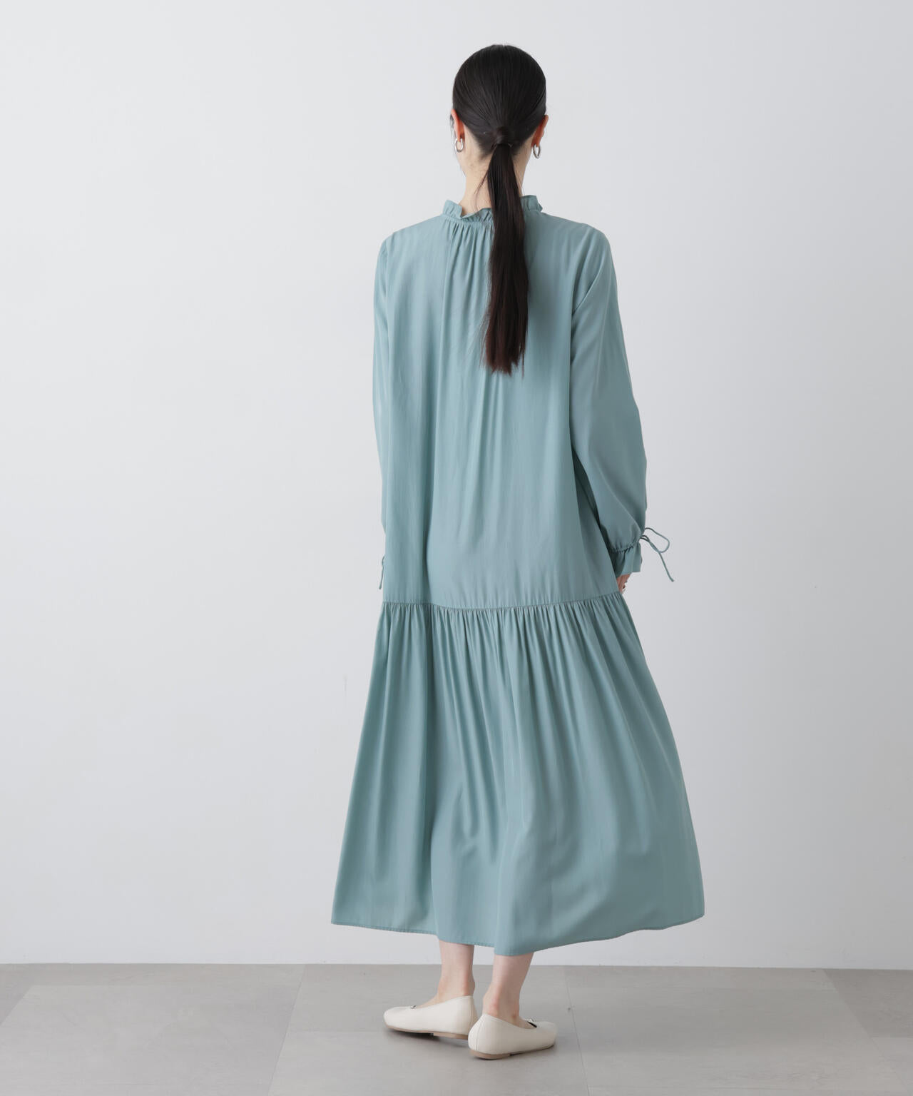 切り替えギャザーワンピース
