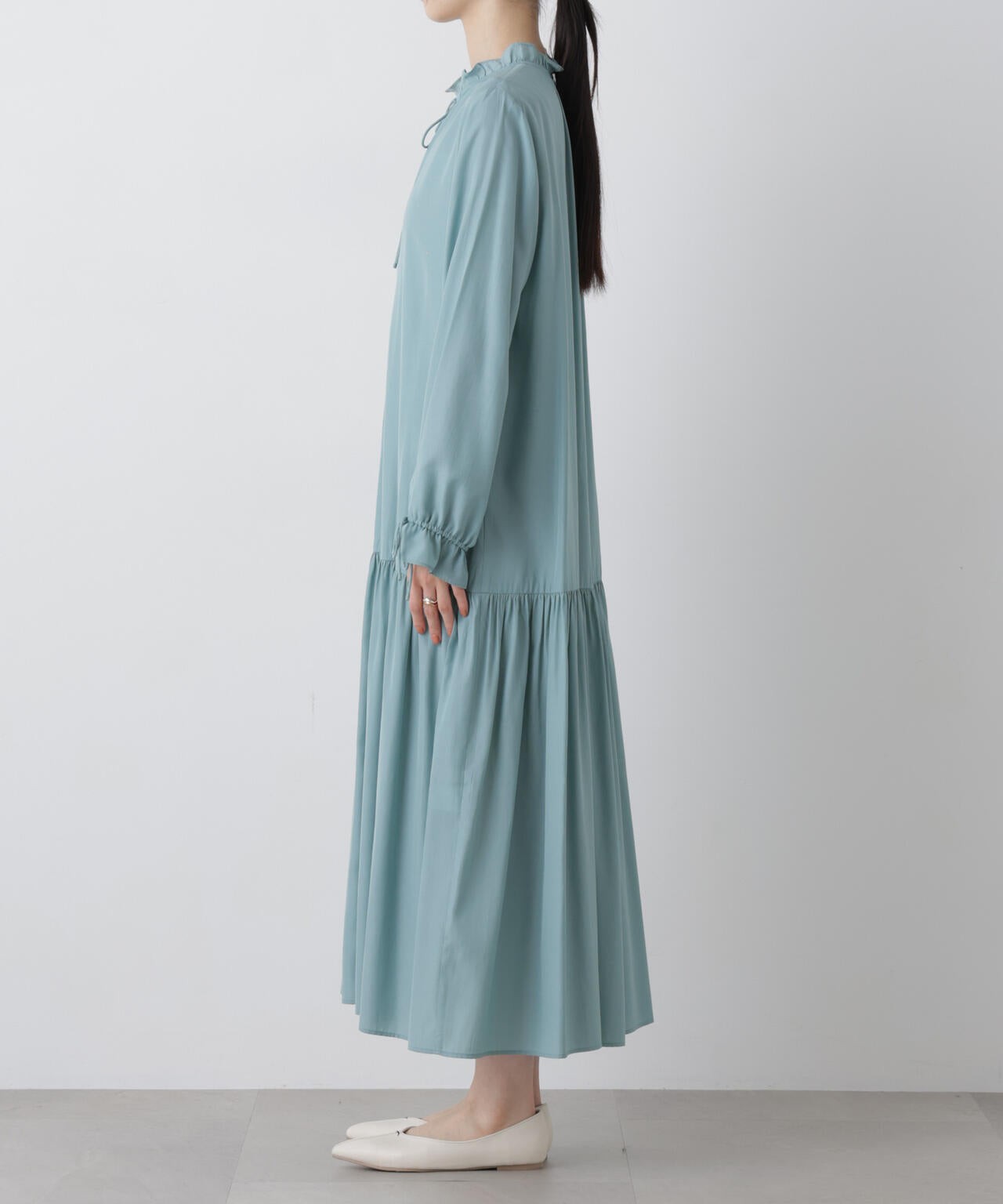 切り替えギャザーワンピース