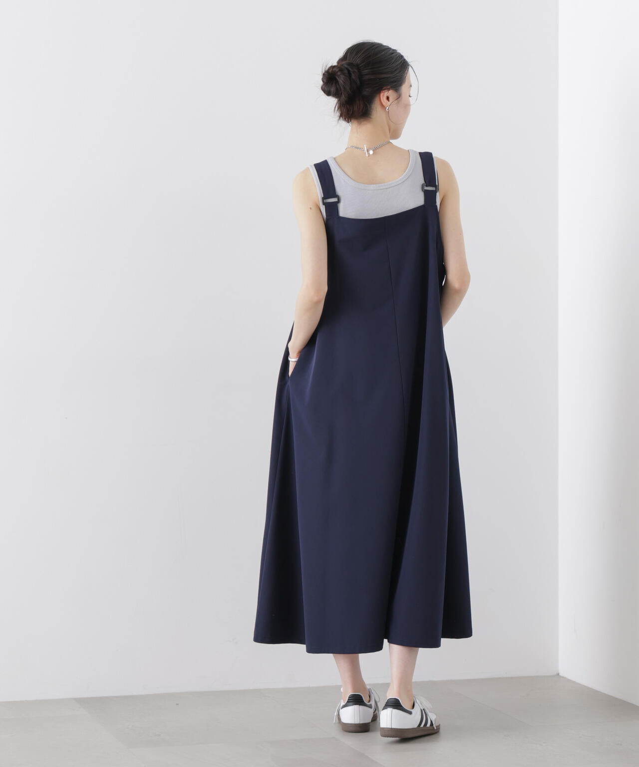多機能2wayストレッチ サロペットフレアワンピース(セットアップ可