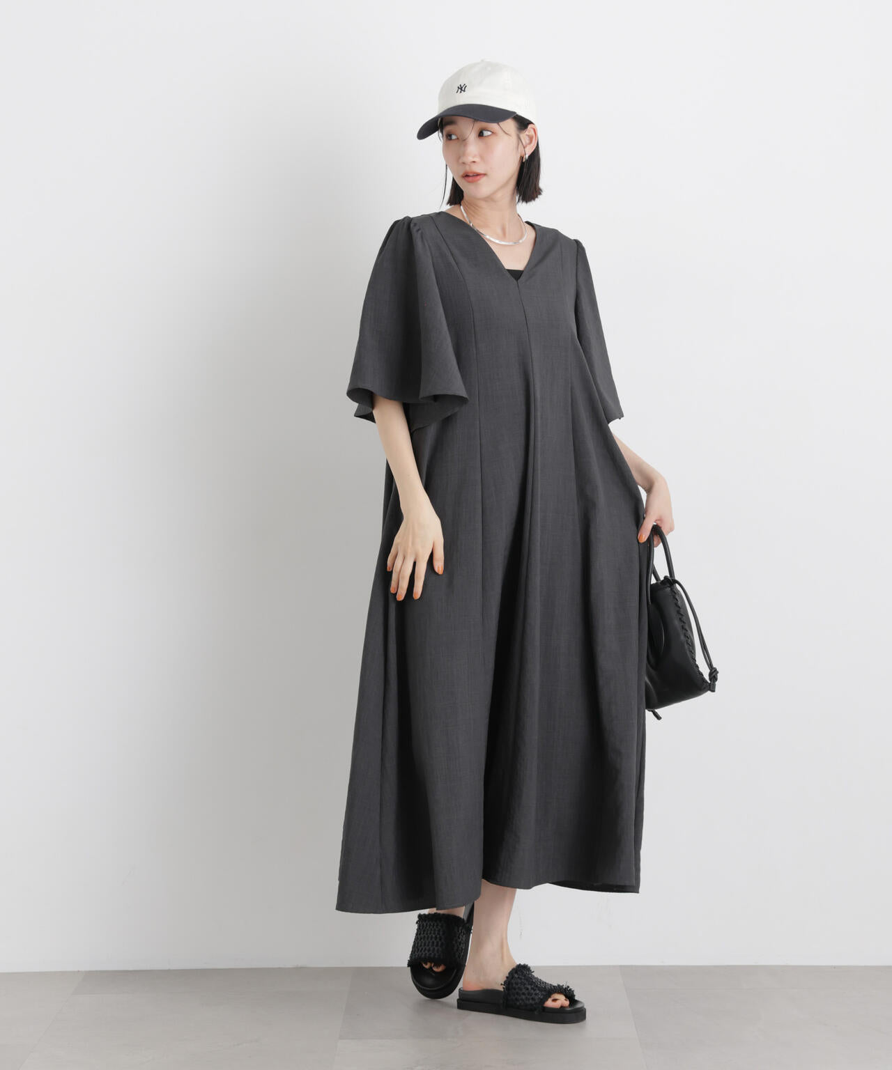 タンブラーブッチャーフレアスリーブワンピース