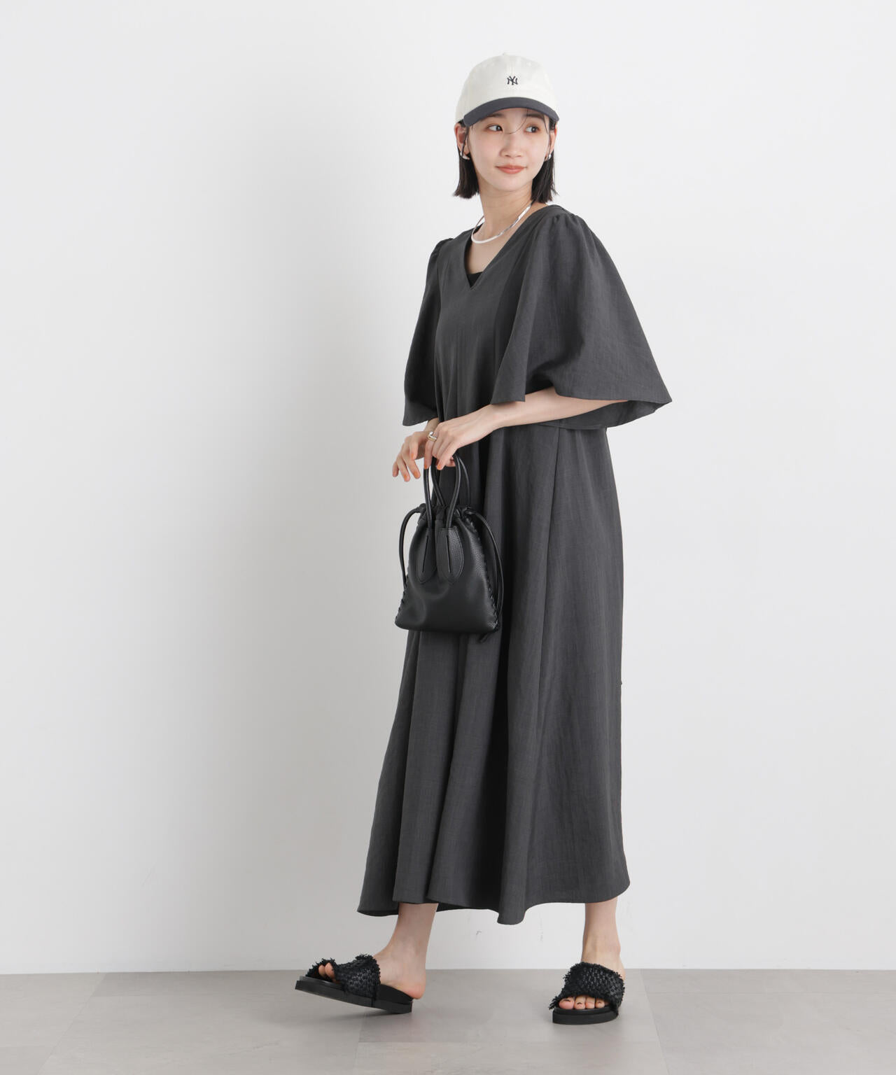 タンブラーブッチャーフレアスリーブワンピース