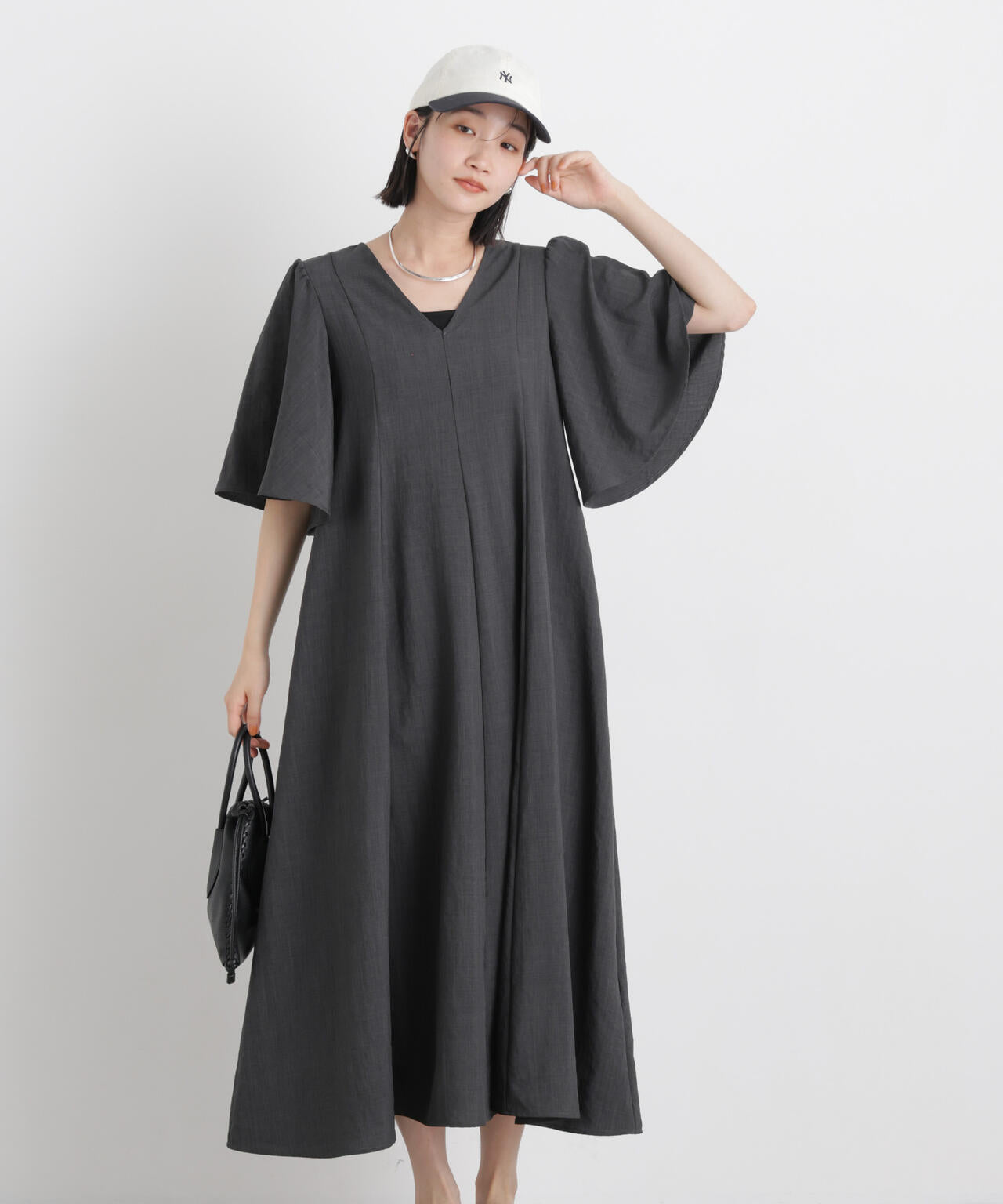 タンブラーブッチャーフレアスリーブワンピース