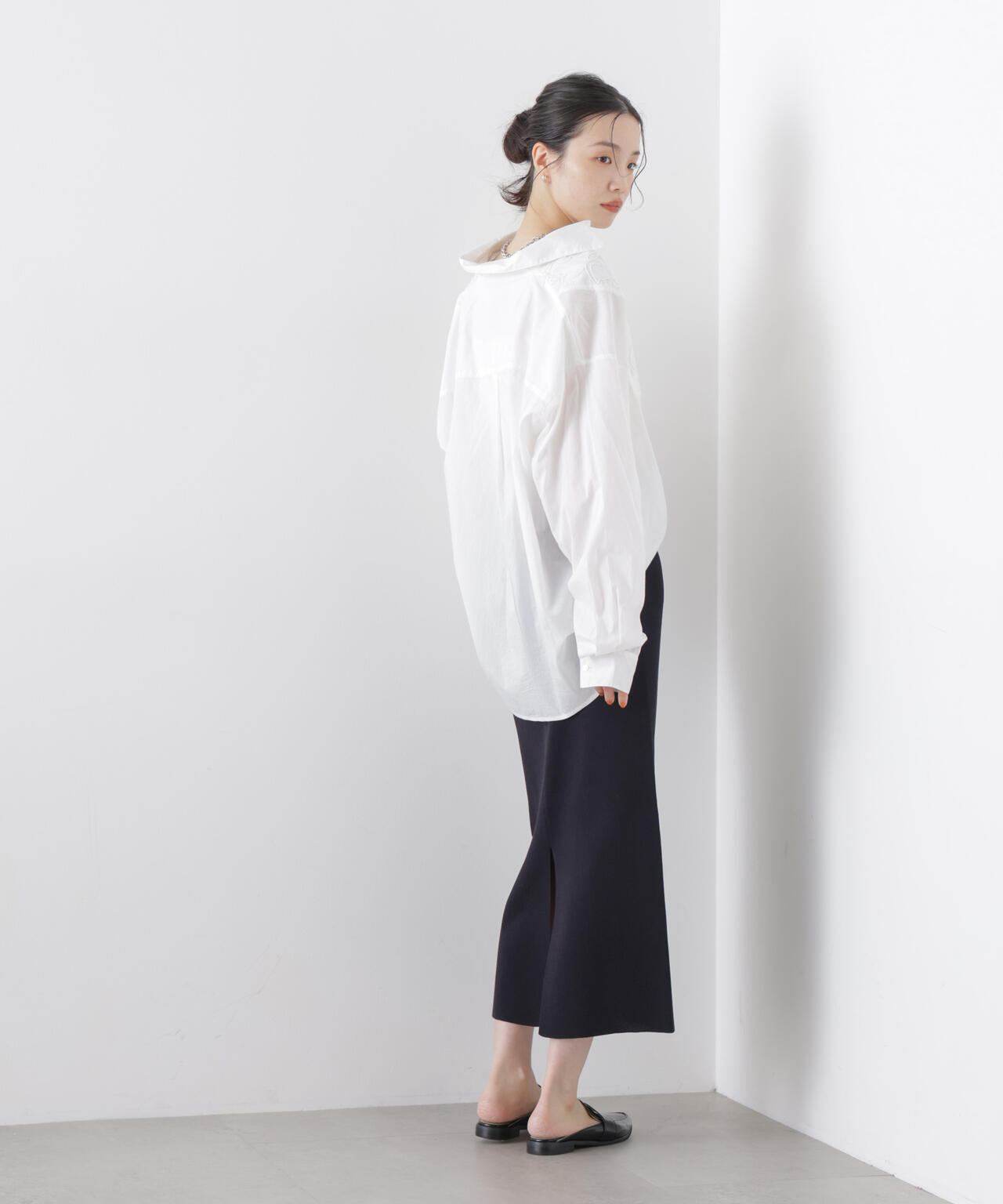 made in INDIA エンブロイダリーヨークシャツ