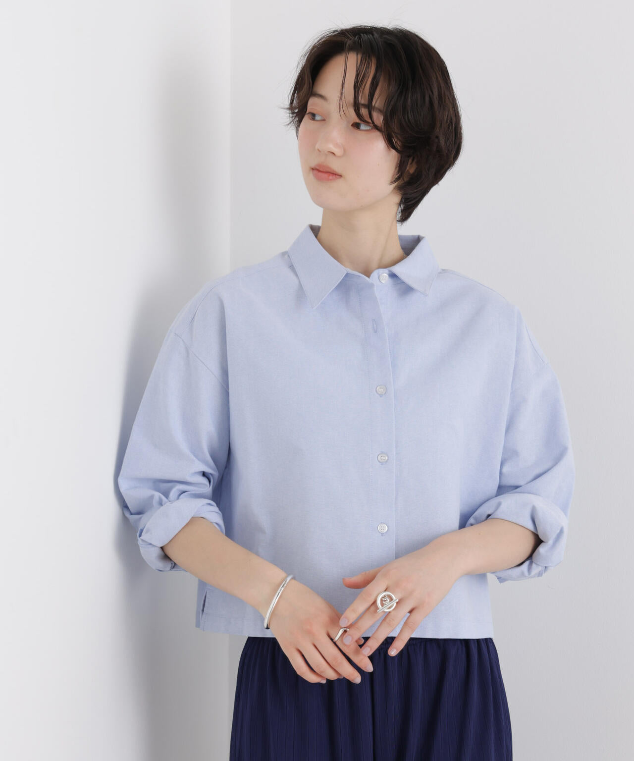 オックスクロップドシャツ