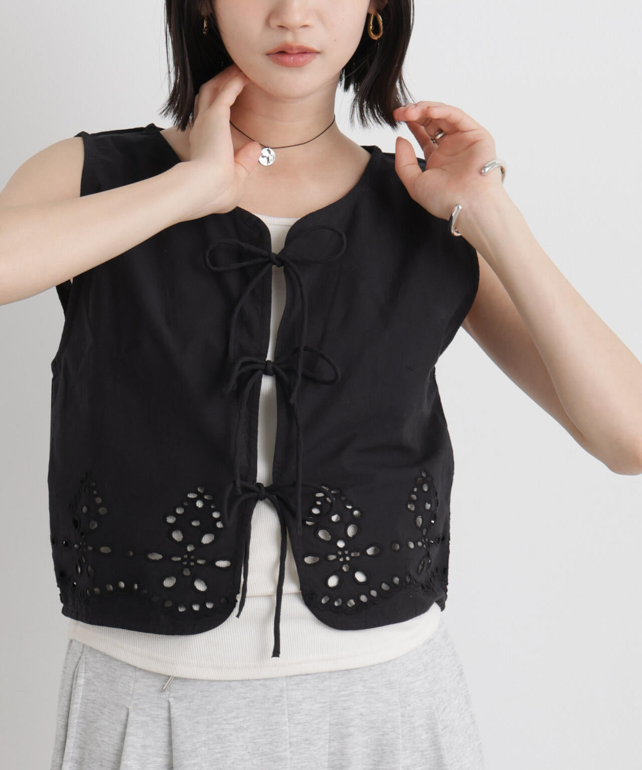 made in INDIA カットワークエンブロイダリージレ(セットアップ可