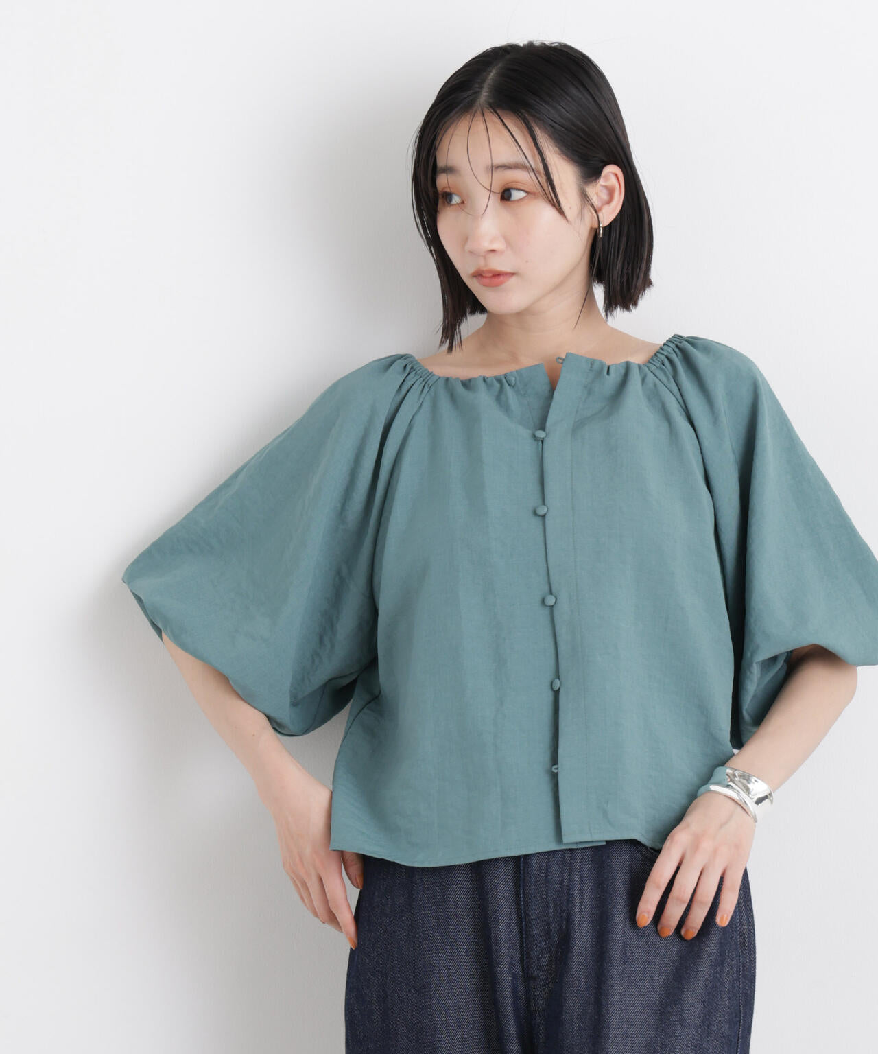 タンブラーブッチャー前後2wayボリュームスリーブブラウス(セットアップ可)
