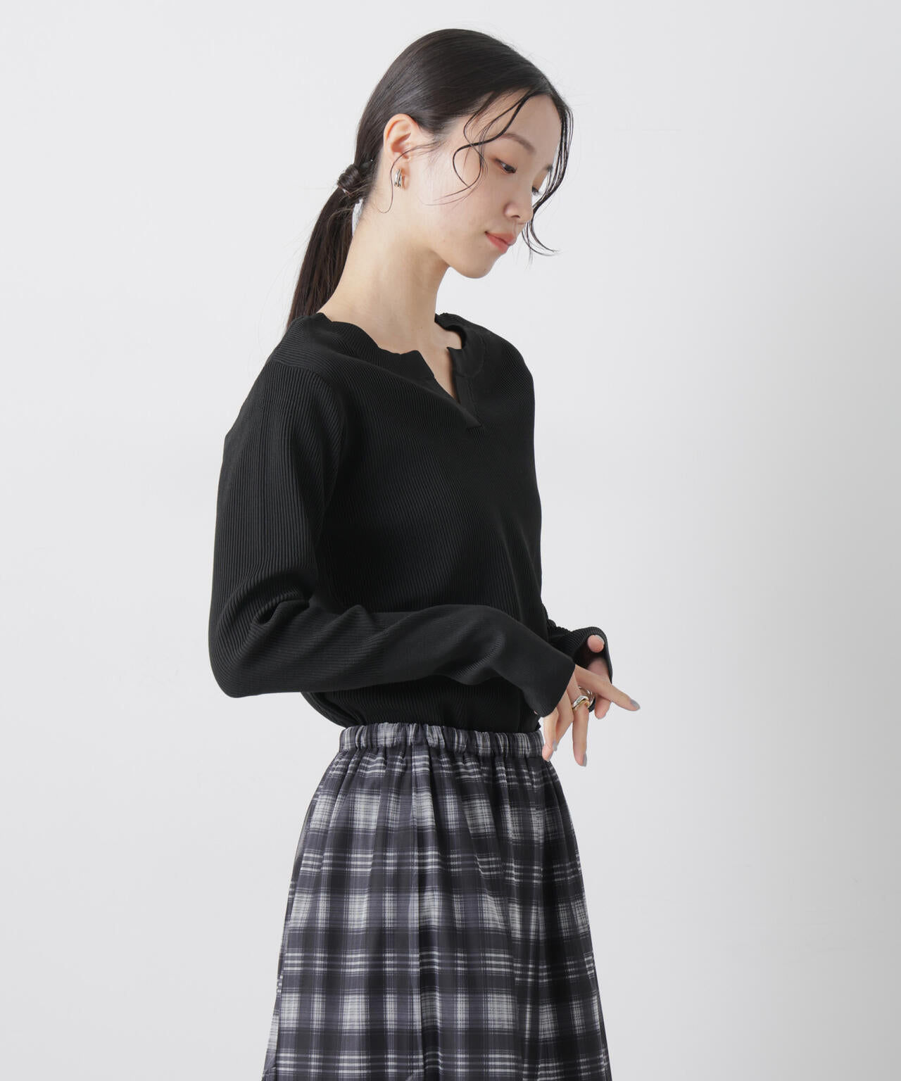 洗濯機洗い可スポンディッシュニット前後2wayトップス