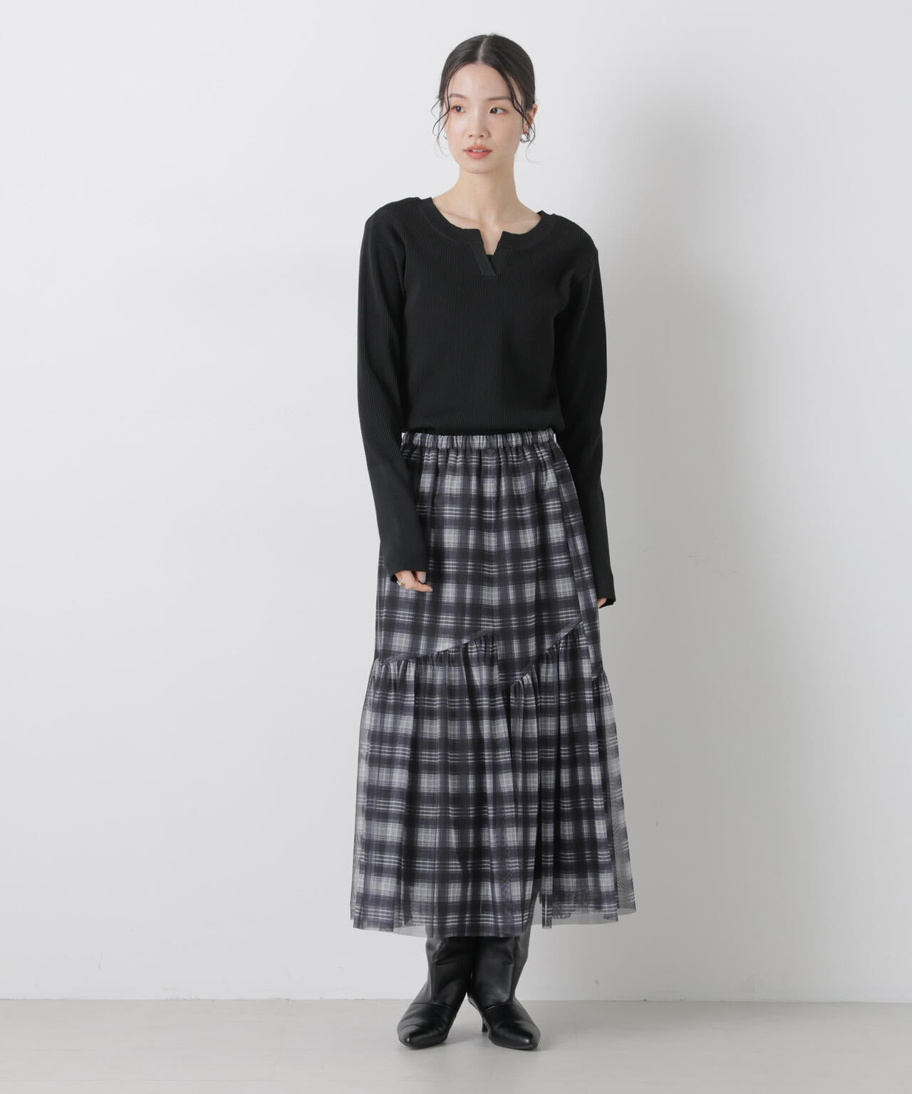 洗濯機洗い可スポンディッシュニット前後2wayトップス