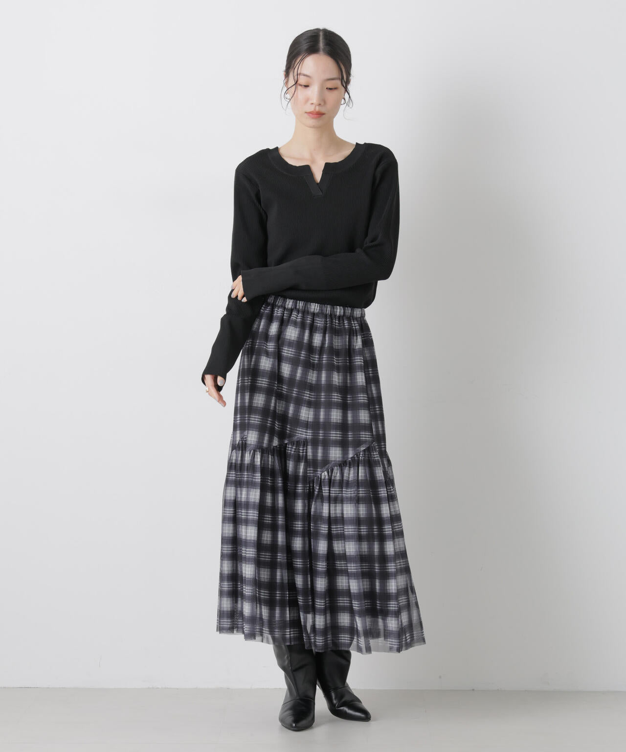 洗濯機洗い可スポンディッシュニット前後2wayトップス