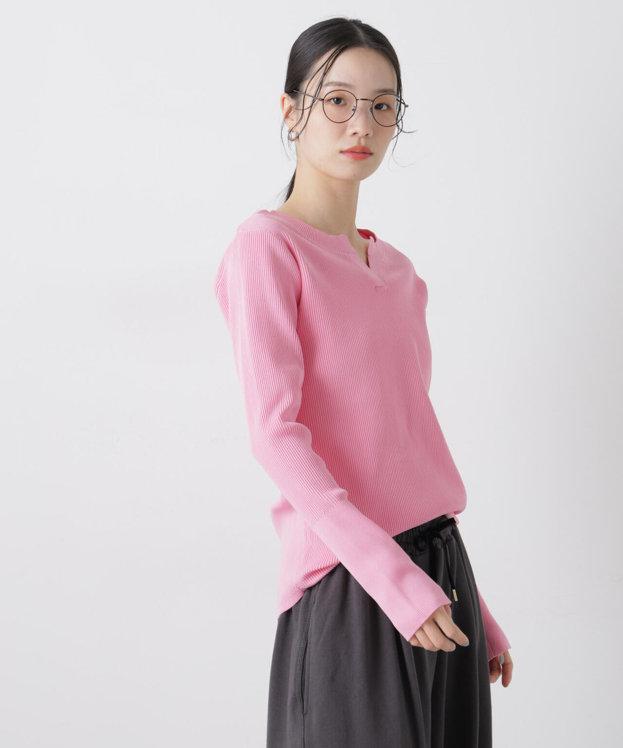 洗濯機洗い可スポンディッシュニット前後2wayトップス