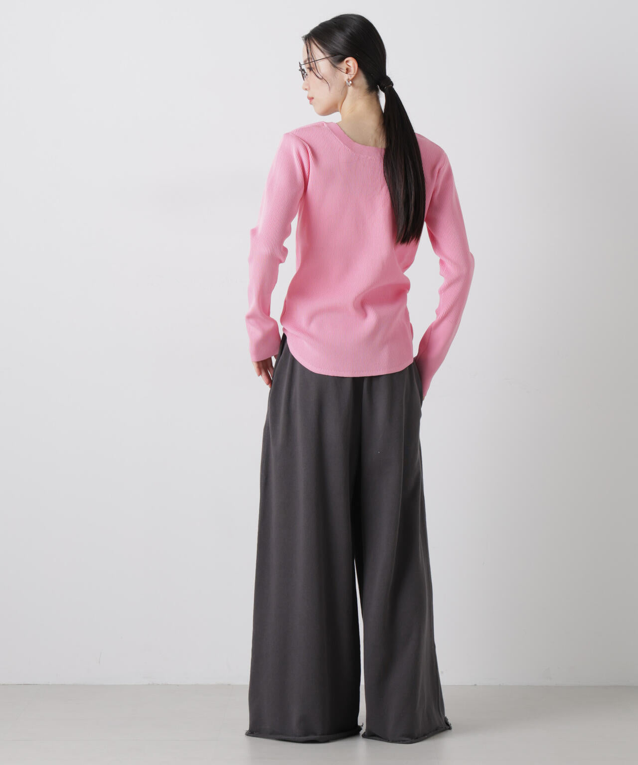 洗濯機洗い可スポンディッシュニット前後2wayトップス