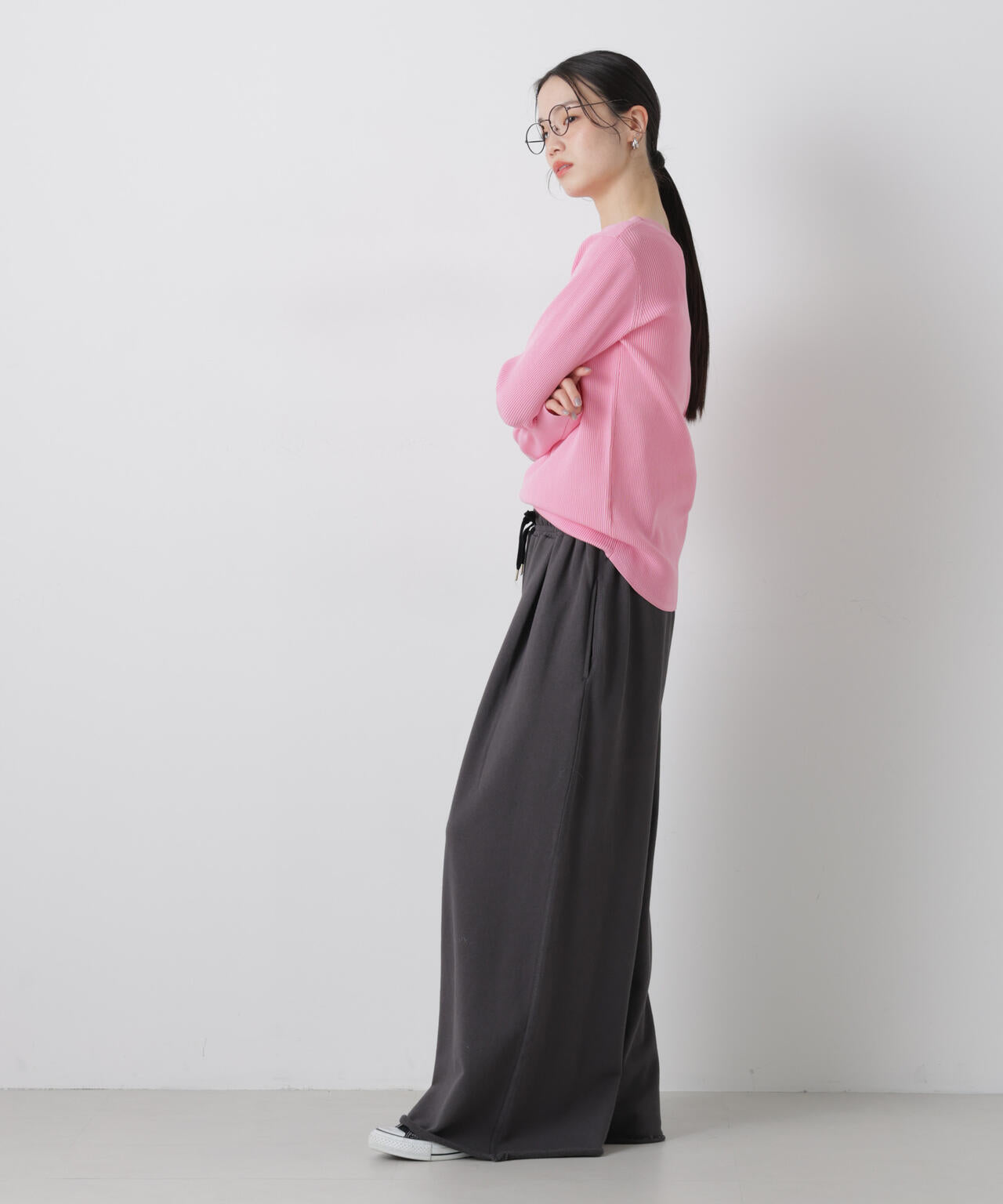 洗濯機洗い可スポンディッシュニット前後2wayトップス