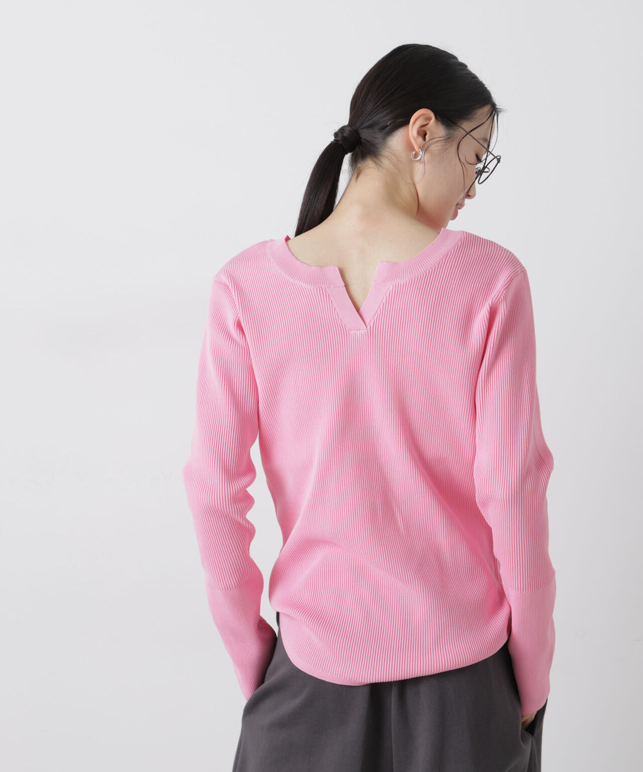 洗濯機洗い可スポンディッシュニット前後2wayトップス