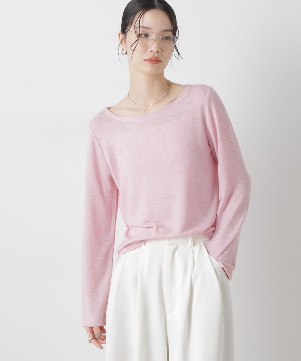 メランジカットレイヤードセットトップス