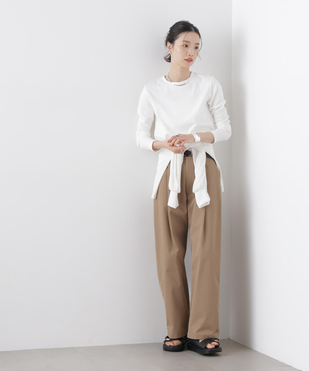 Repur加工 スムースシルケットロングスリーブトップス