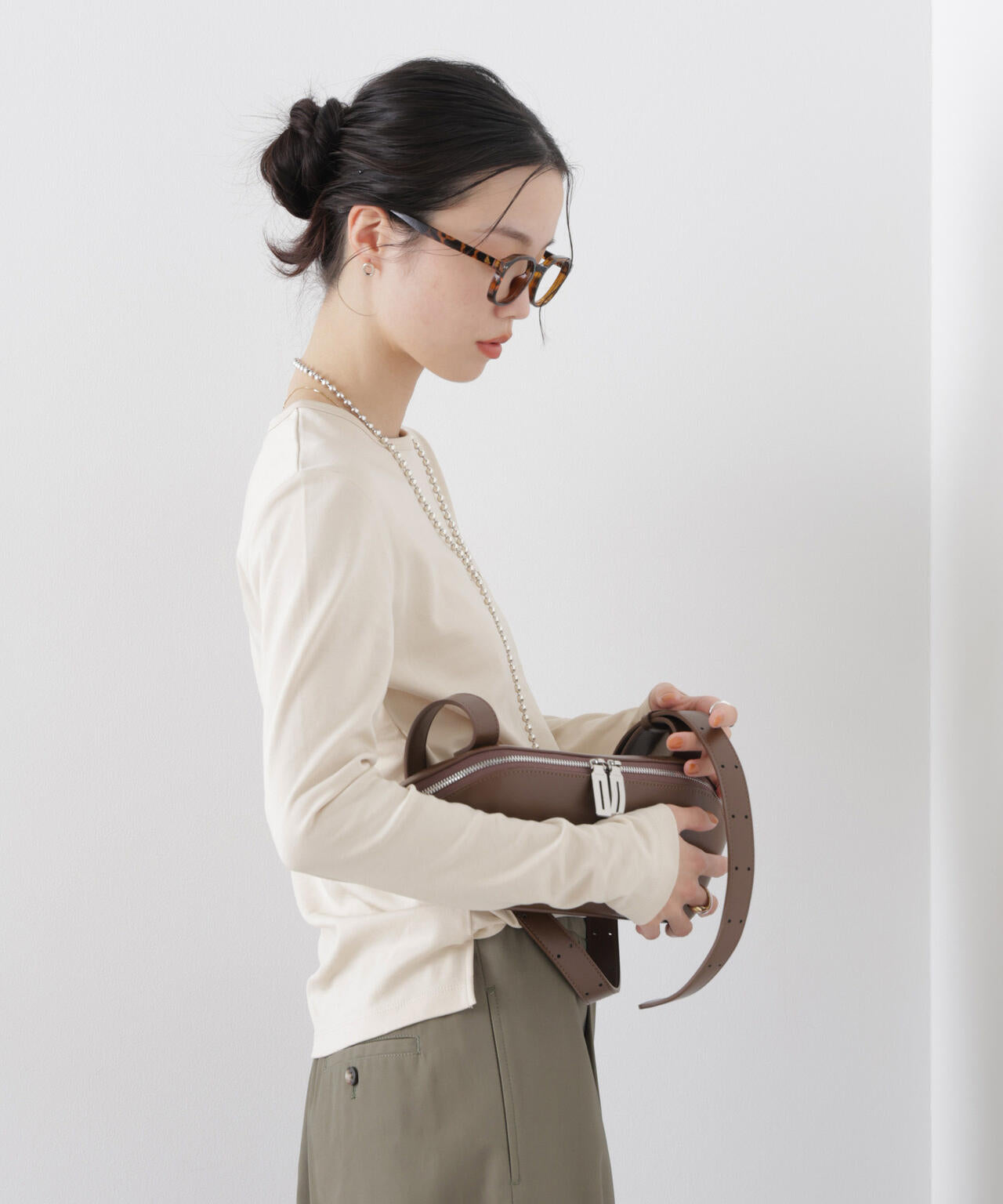 Repur加工 スムースシルケットロングスリーブトップス