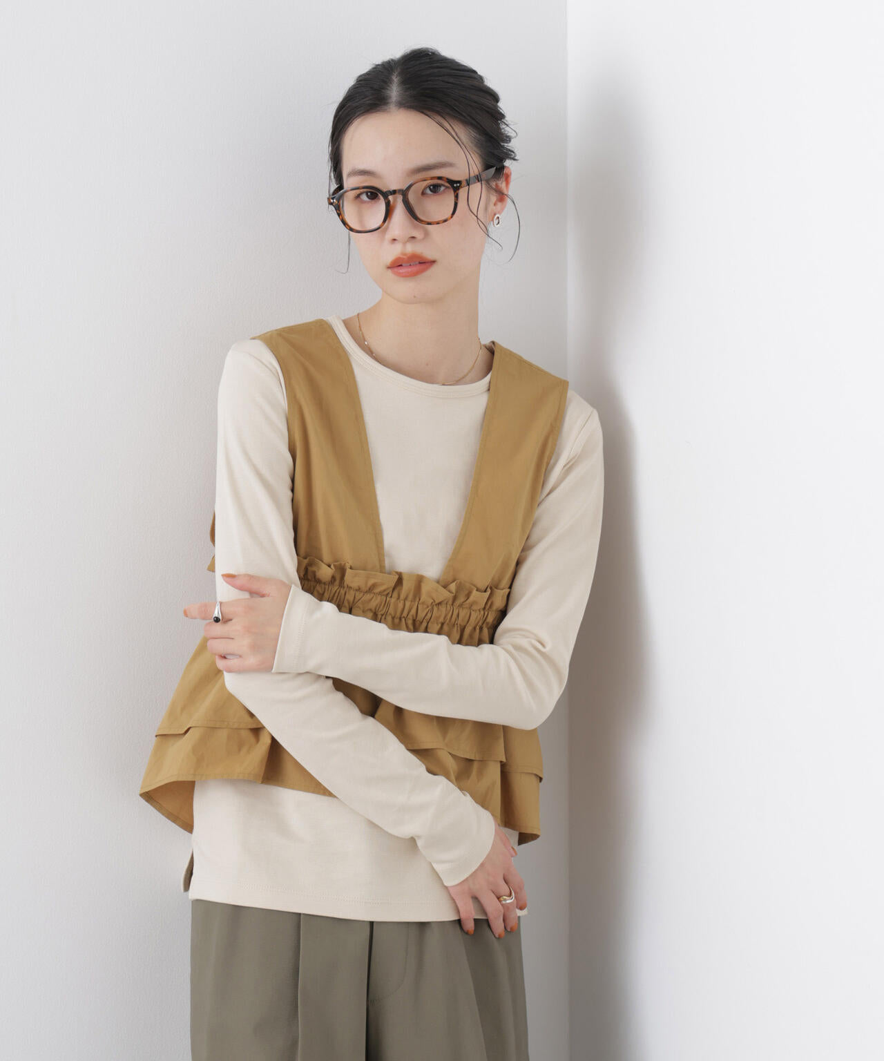 Repur加工 スムースシルケットロングスリーブトップス
