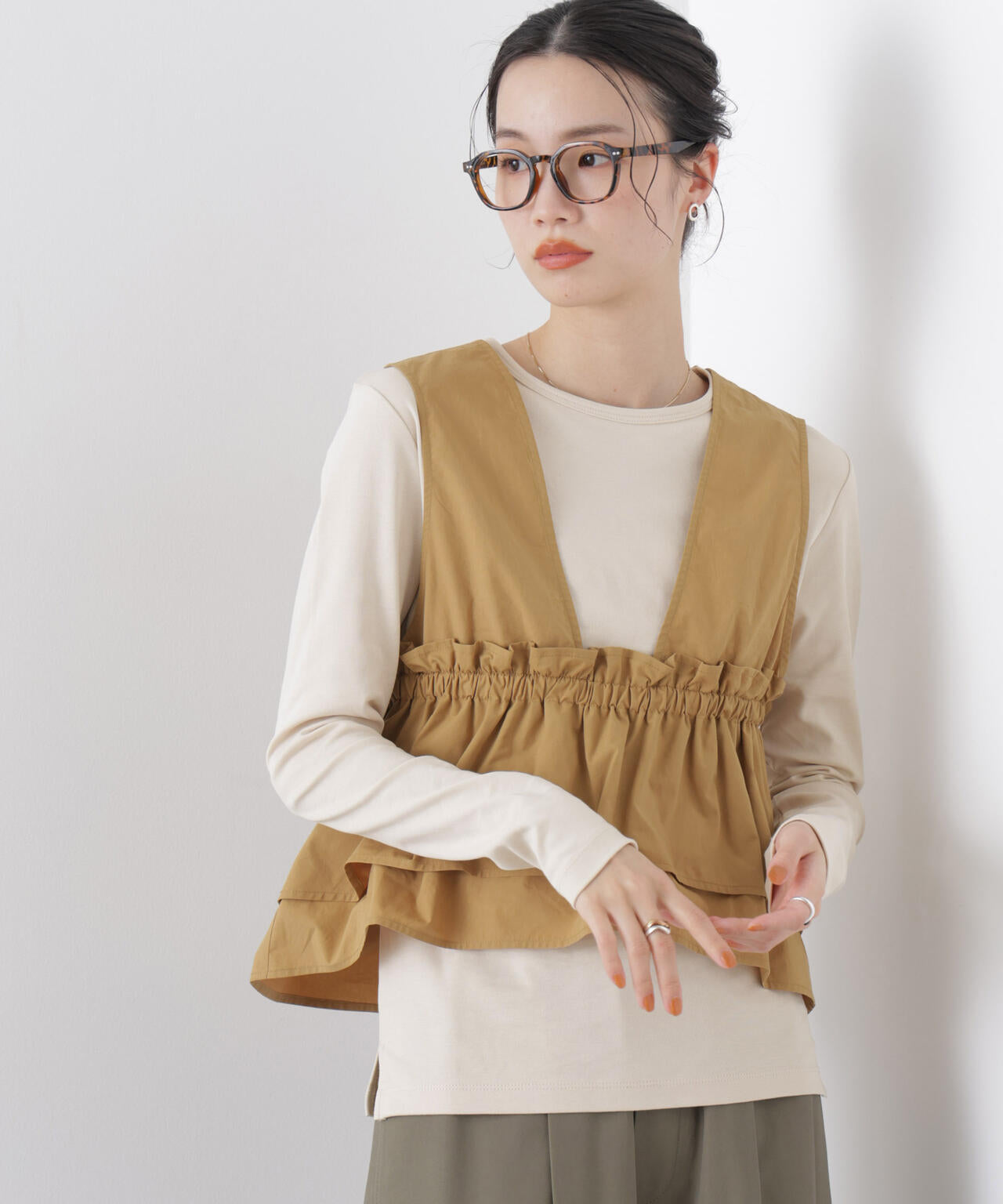 Repur加工 スムースシルケットロングスリーブトップス