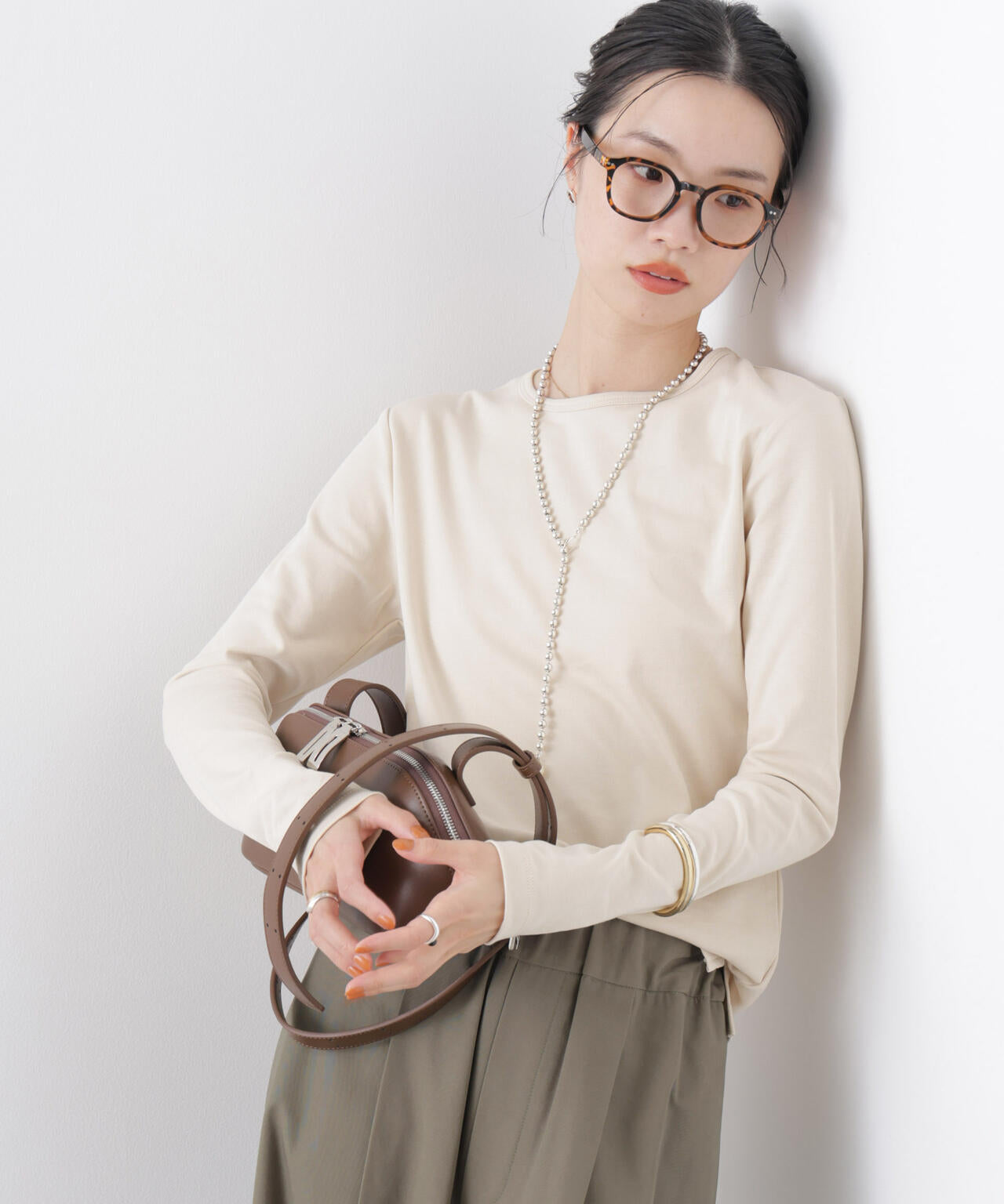 Repur加工 スムースシルケットロングスリーブトップス