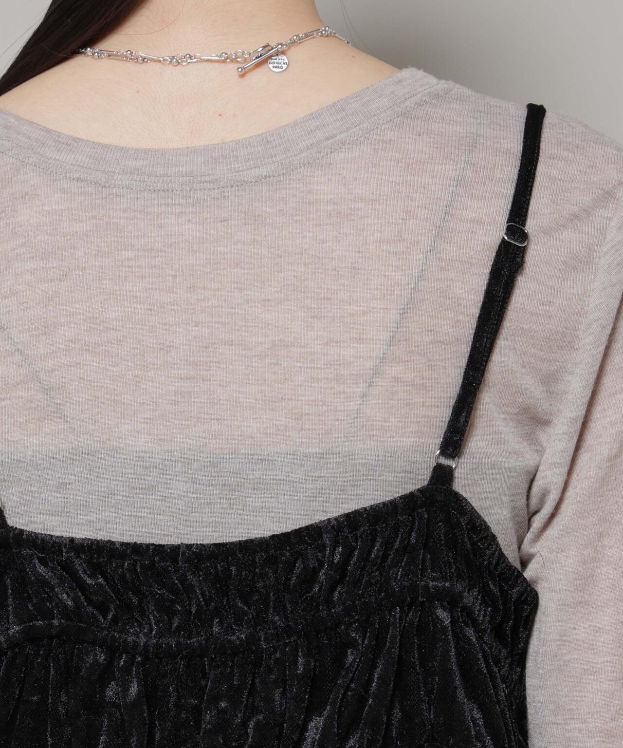 フロントリボンキャミソールビスチェ