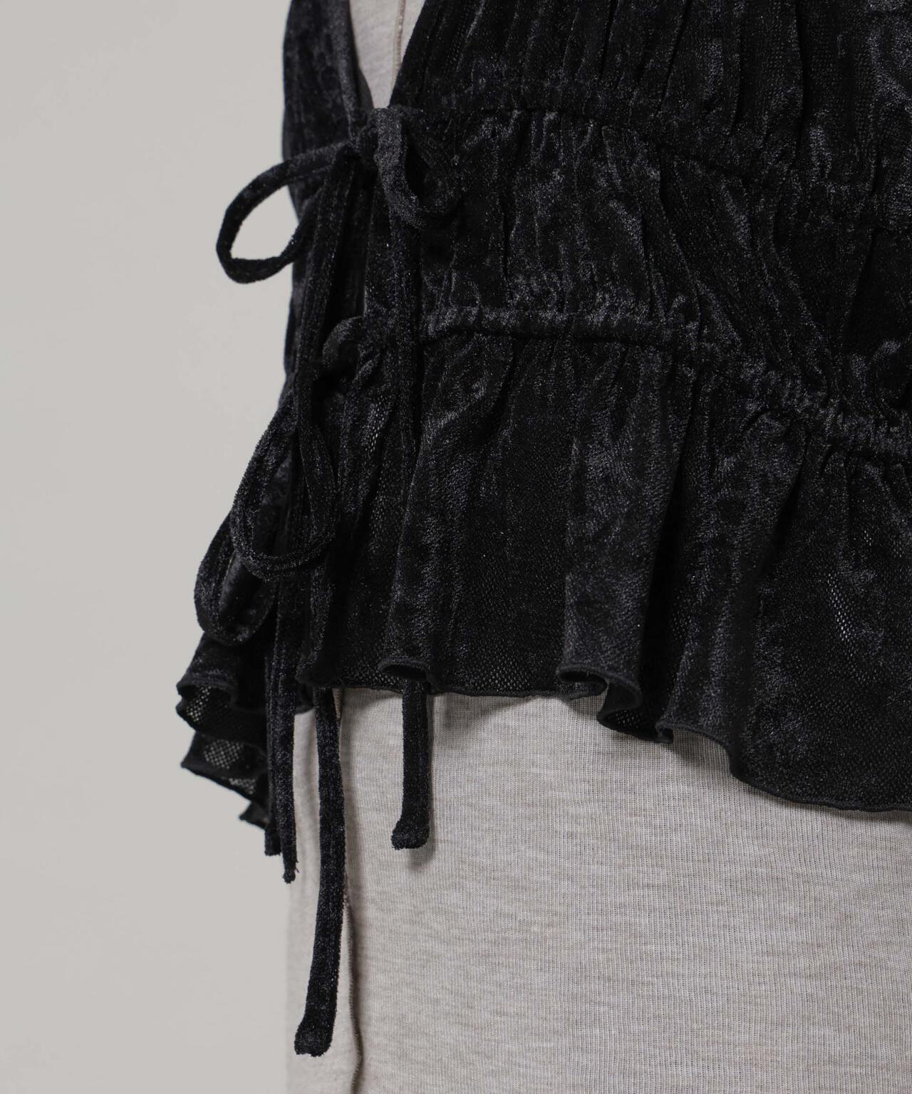 フロントリボンキャミソールビスチェ