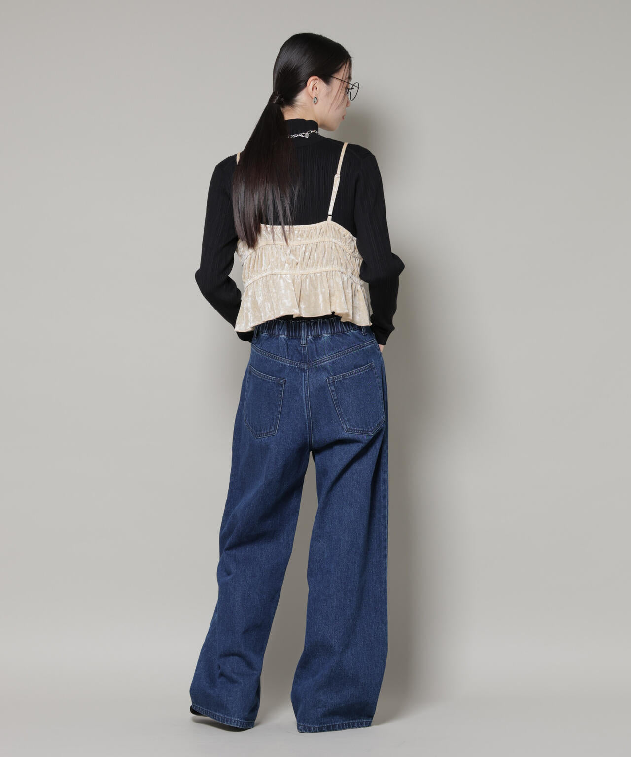 フロントリボンキャミソールビスチェ