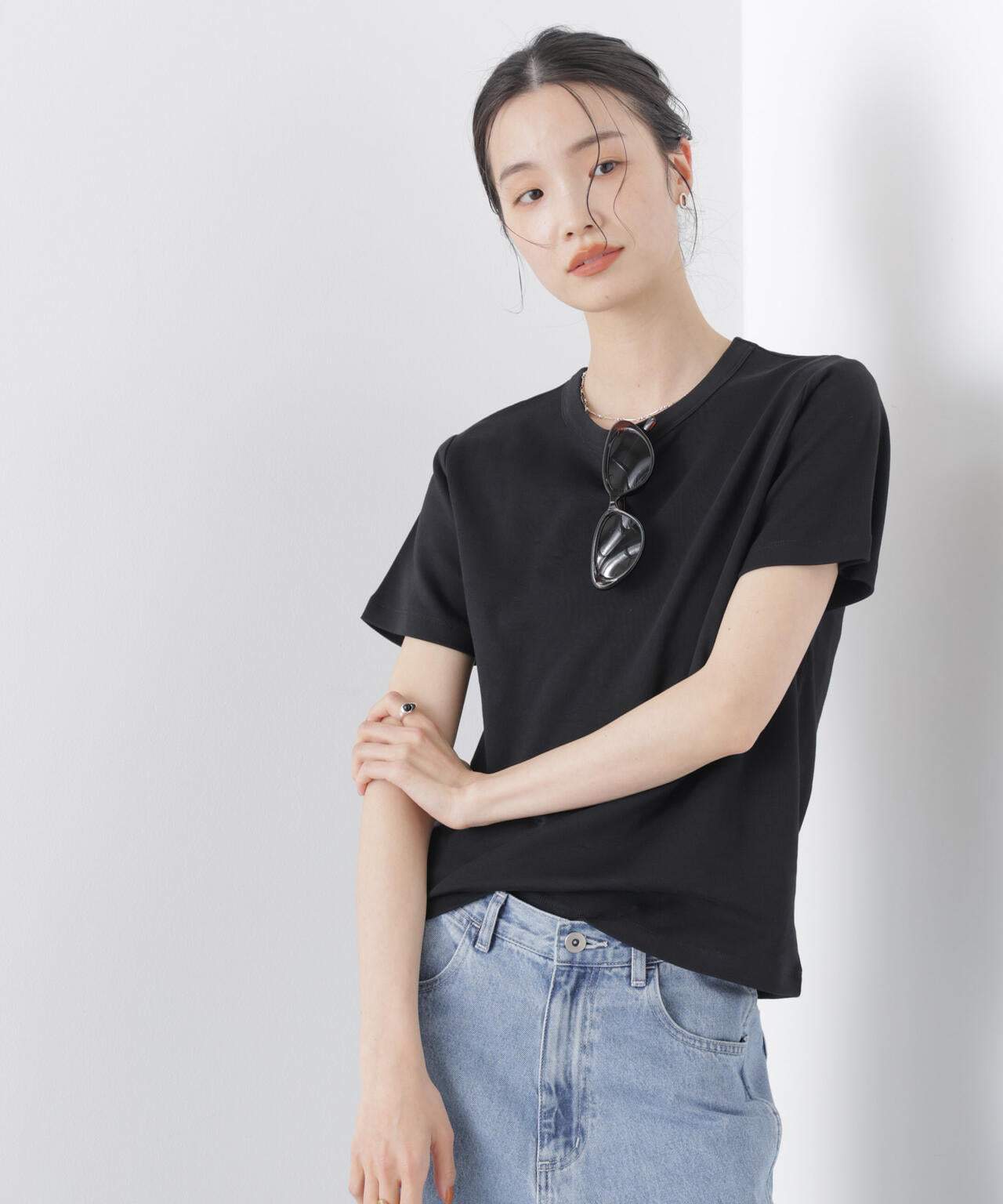 Repur加工 スムースシルケットクルーネックTシャツ
