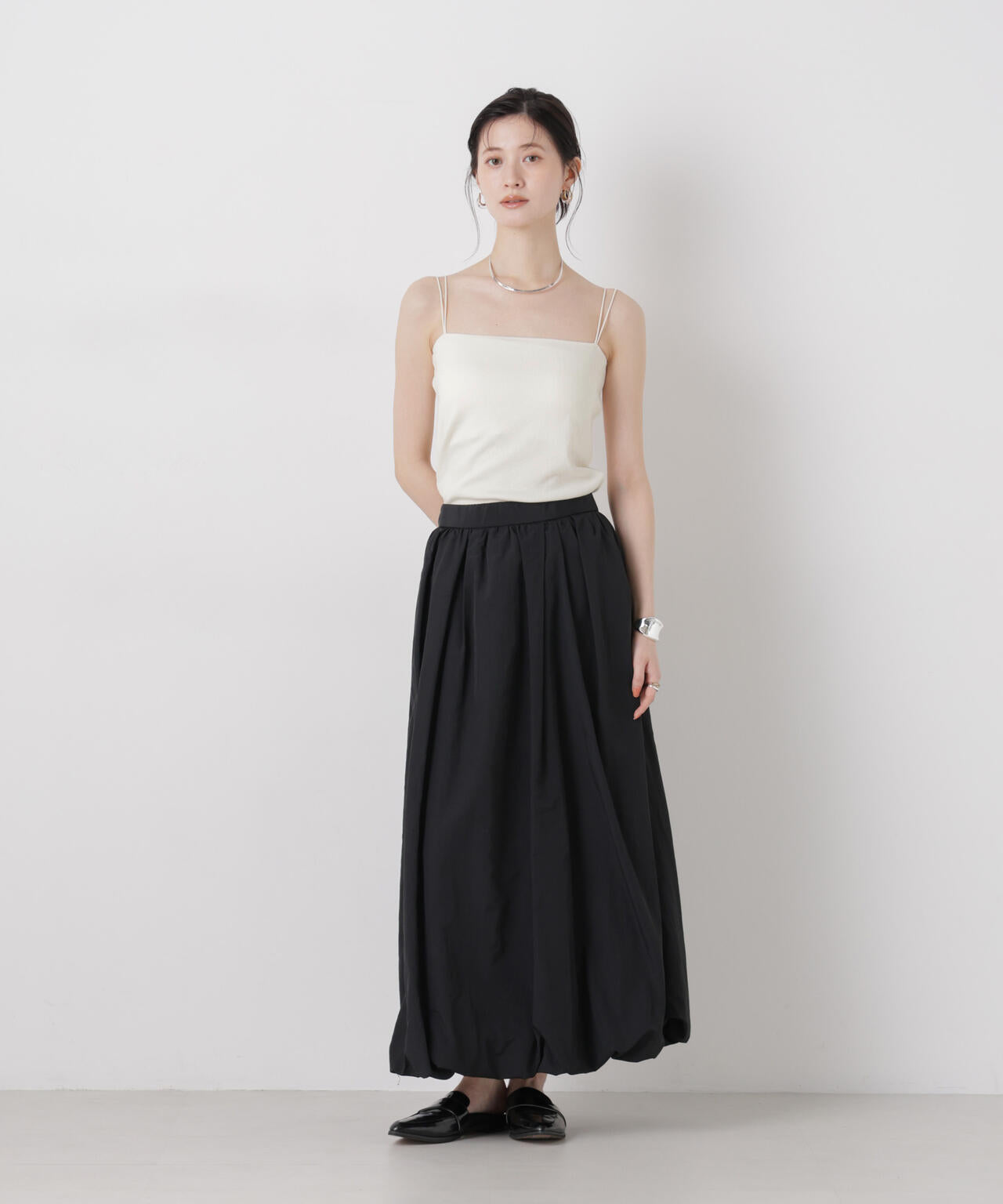 抗菌防臭リブカップ付きダブルストラップキャミソール