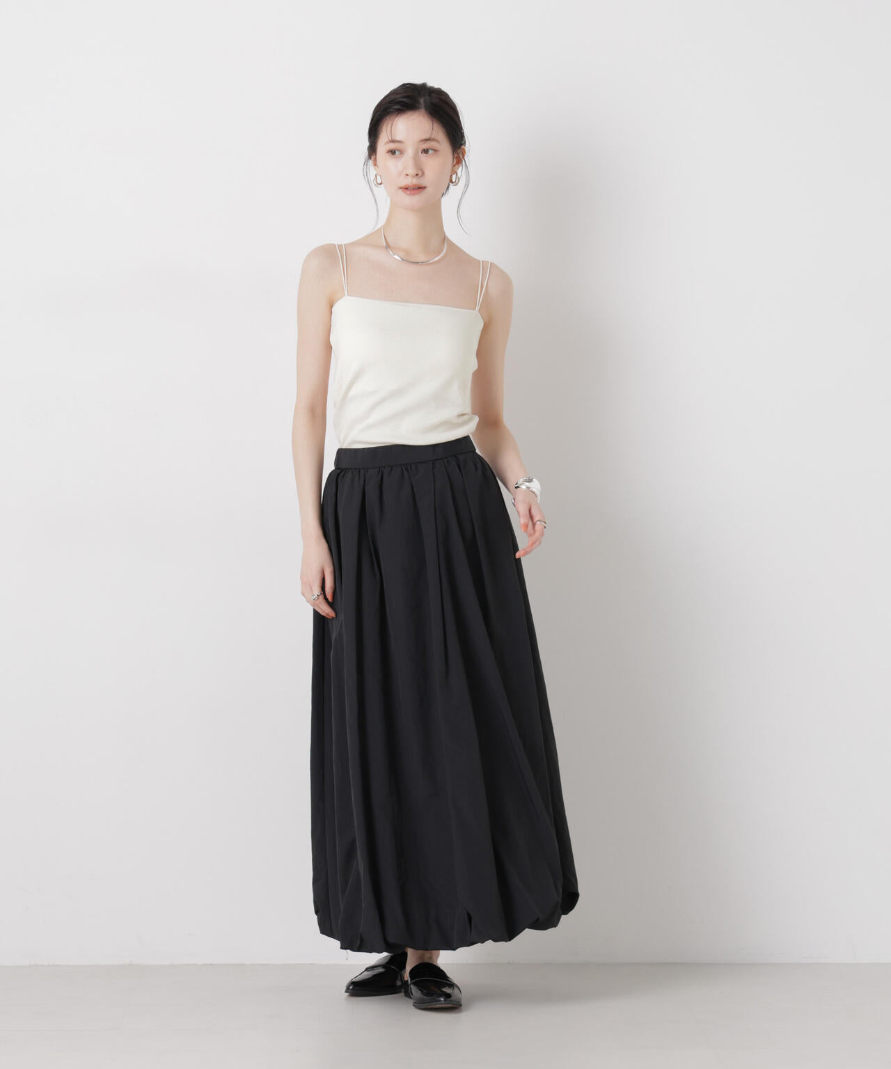 抗菌防臭リブカップ付きダブルストラップキャミソール