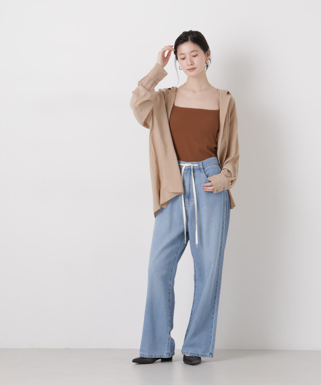 抗菌防臭リブカップ付きダブルストラップキャミソール