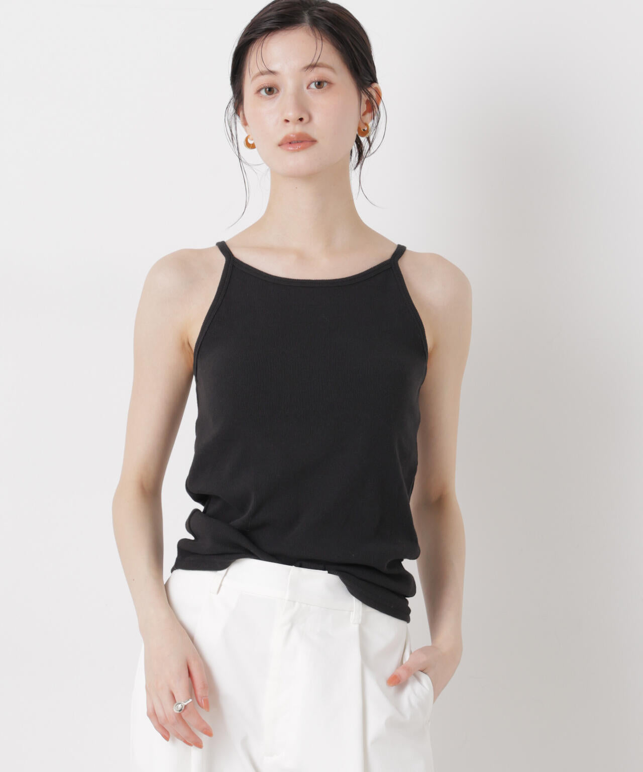 抗菌防臭リブカップ付きアメスリキャミ