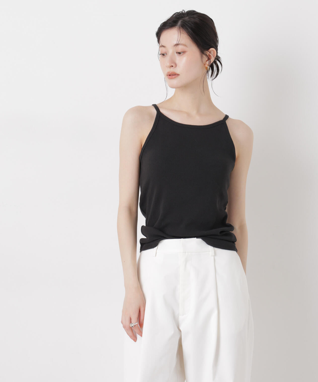 抗菌防臭リブカップ付きアメスリキャミ