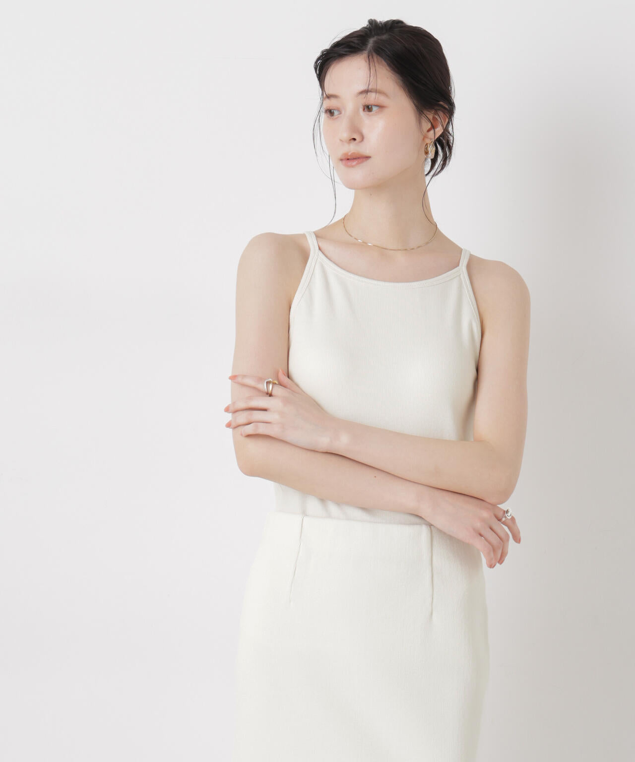 抗菌防臭リブカップ付きアメスリキャミ