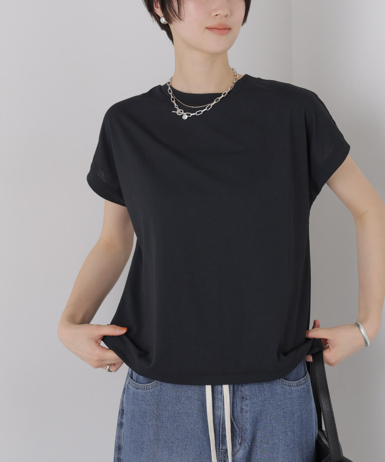 完売品　イマテリアル　カットソー 汗隠糸加工&多彩機能カットソー素材 ドルマンフレンチトップス | NANO